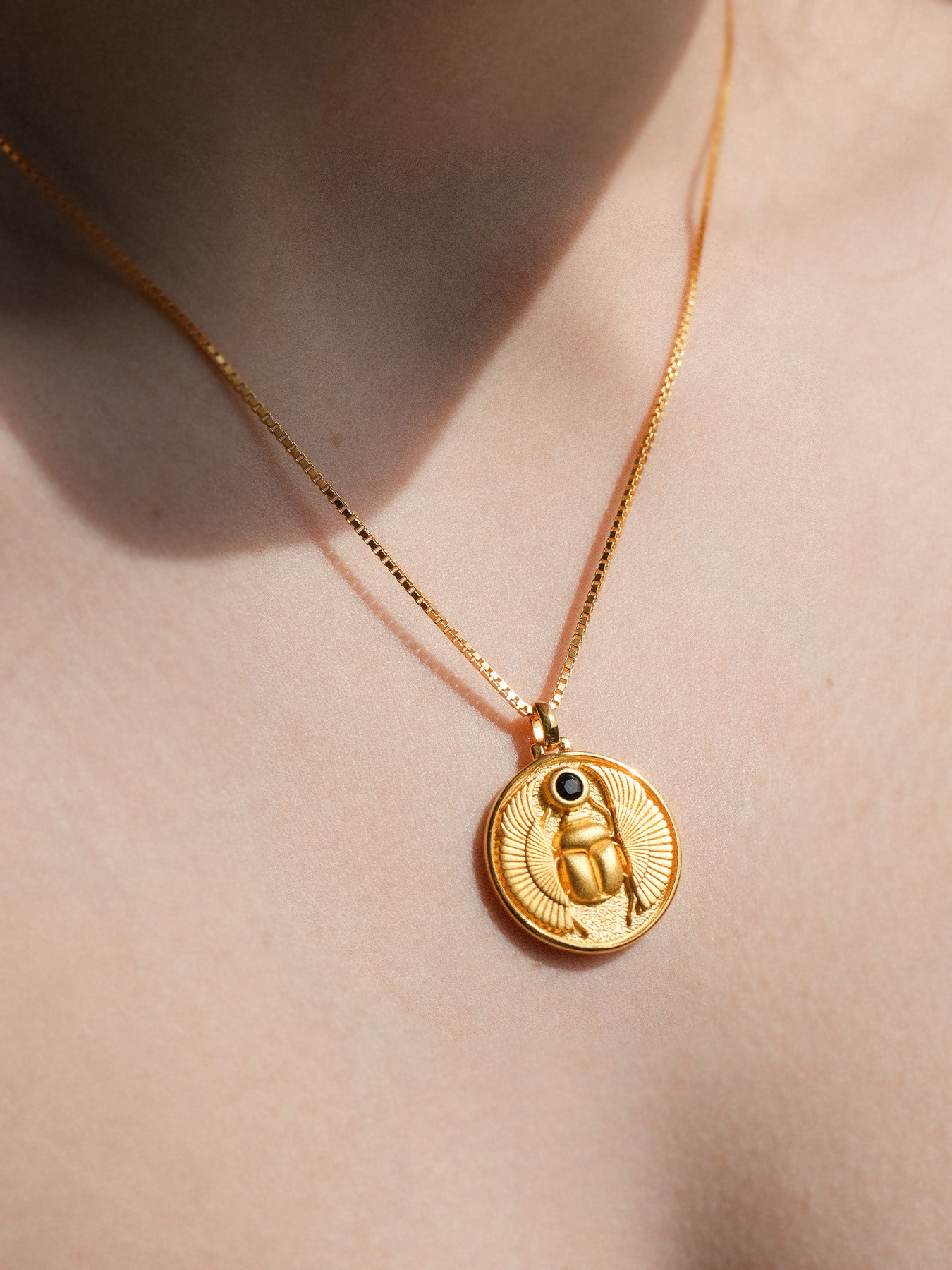 Scarabée Onyx - Collier - Vermeil