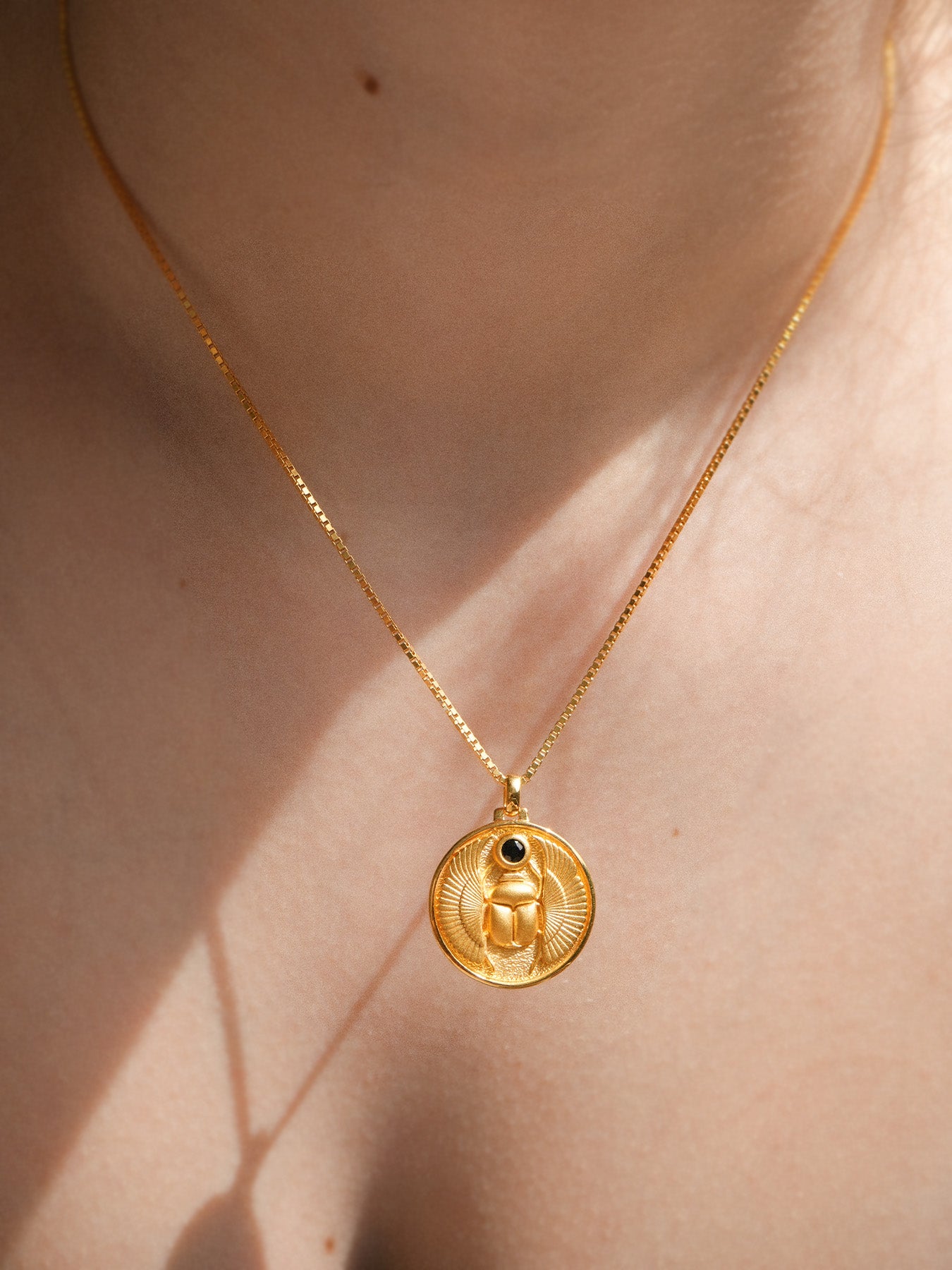 Scarabée Onyx - Collier - Vermeil
