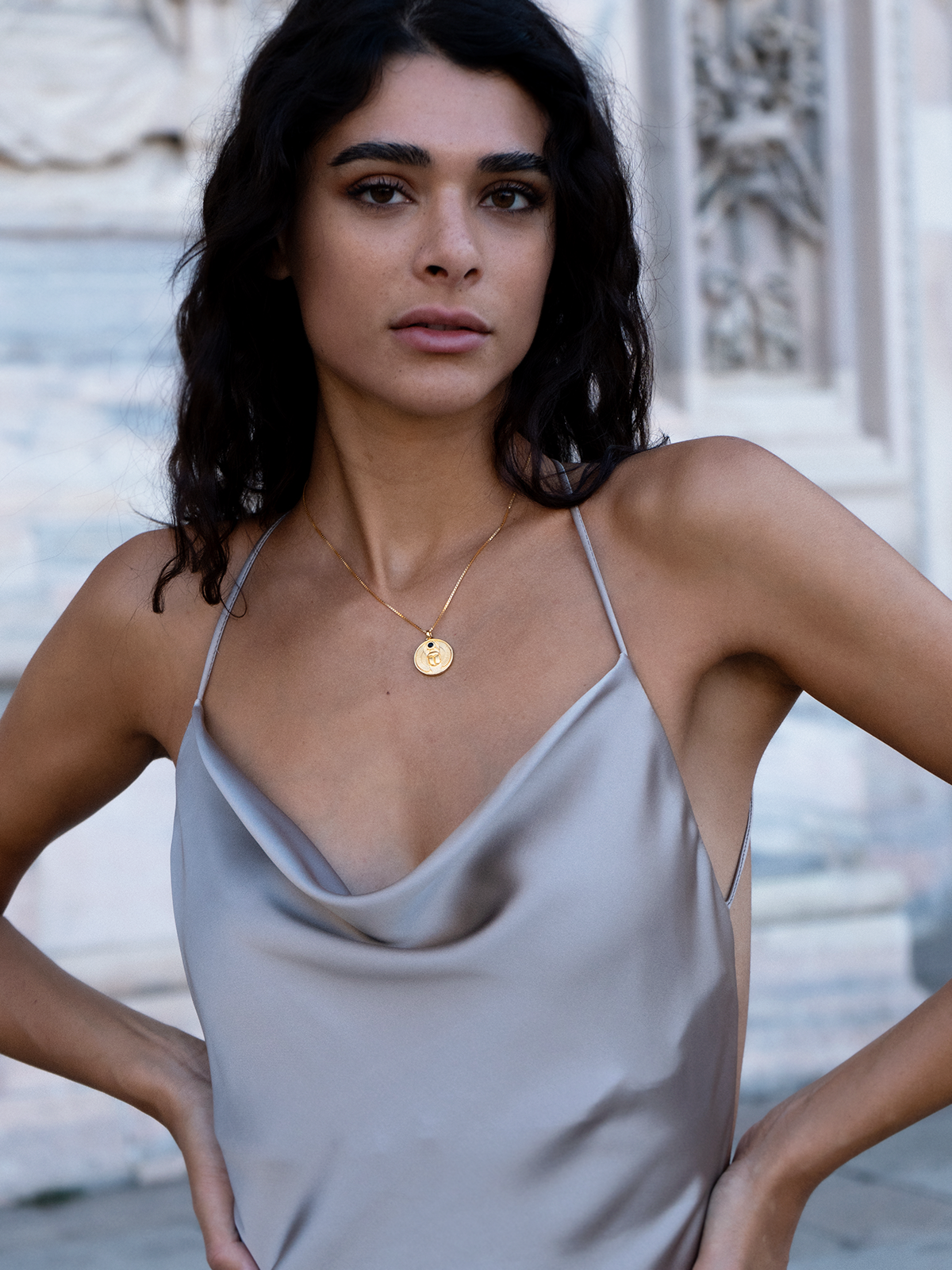 Scarabée Onyx - Collier - Vermeil