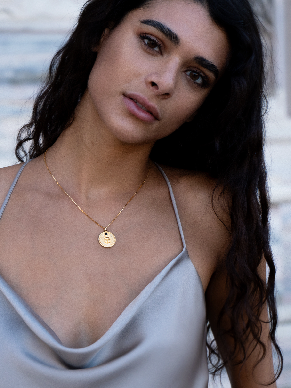 Scarabée Onyx - Collier - Vermeil