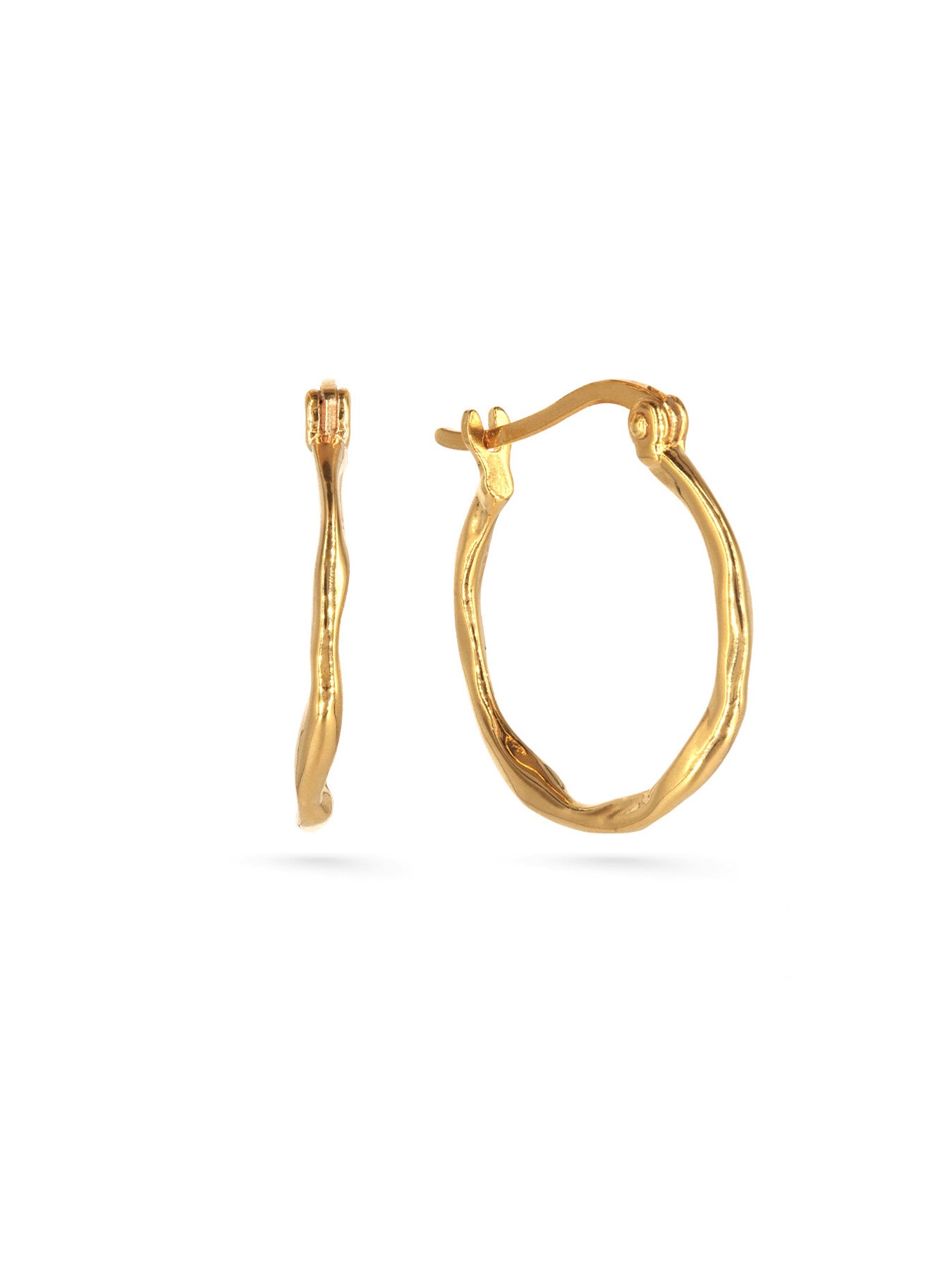 Irregular Hoops small - Earrings - Vermeil