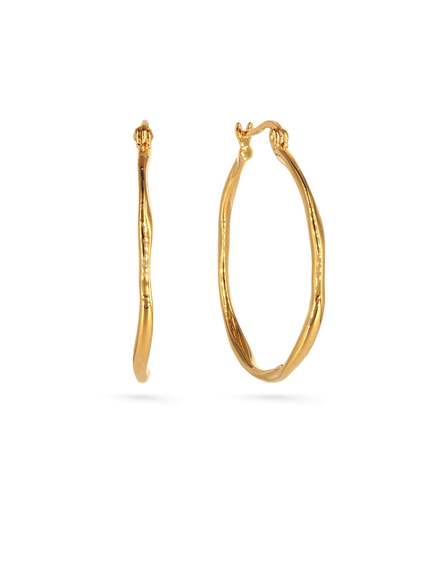 Irregular Hoops medium - Earrings - Vermeil