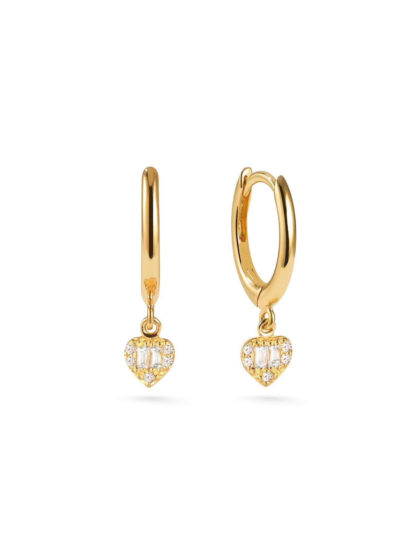 Diamant Herz - Ohrringe - Vermeil