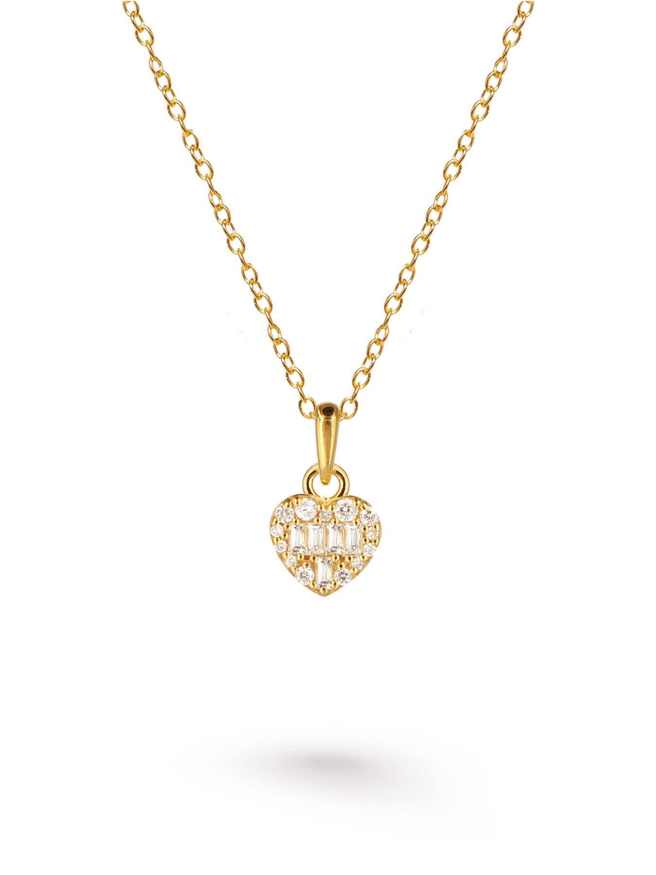 Diamond Heart Necklace Vermeil - Main Image