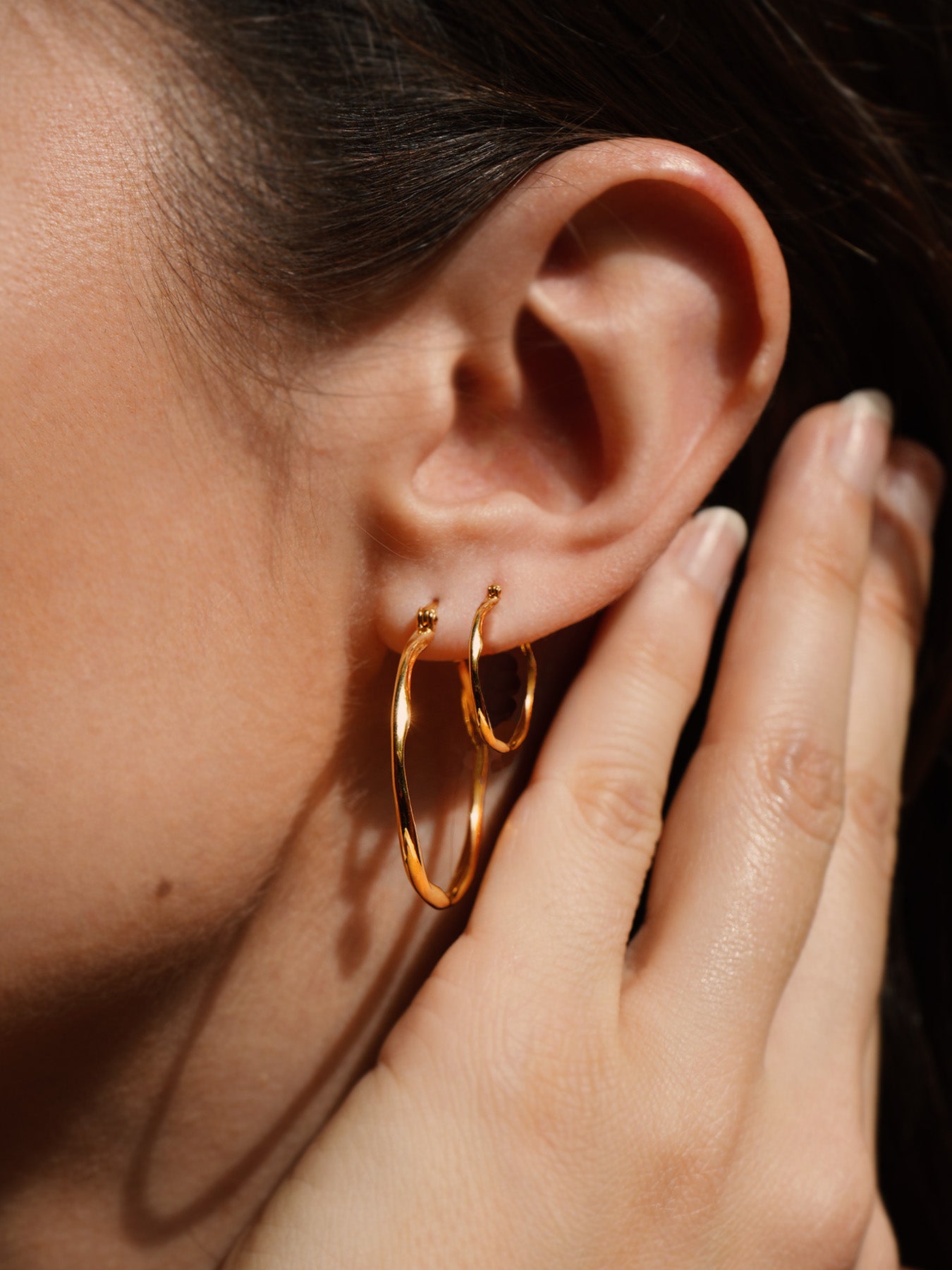Irregular Hoops small - Earrings - Vermeil