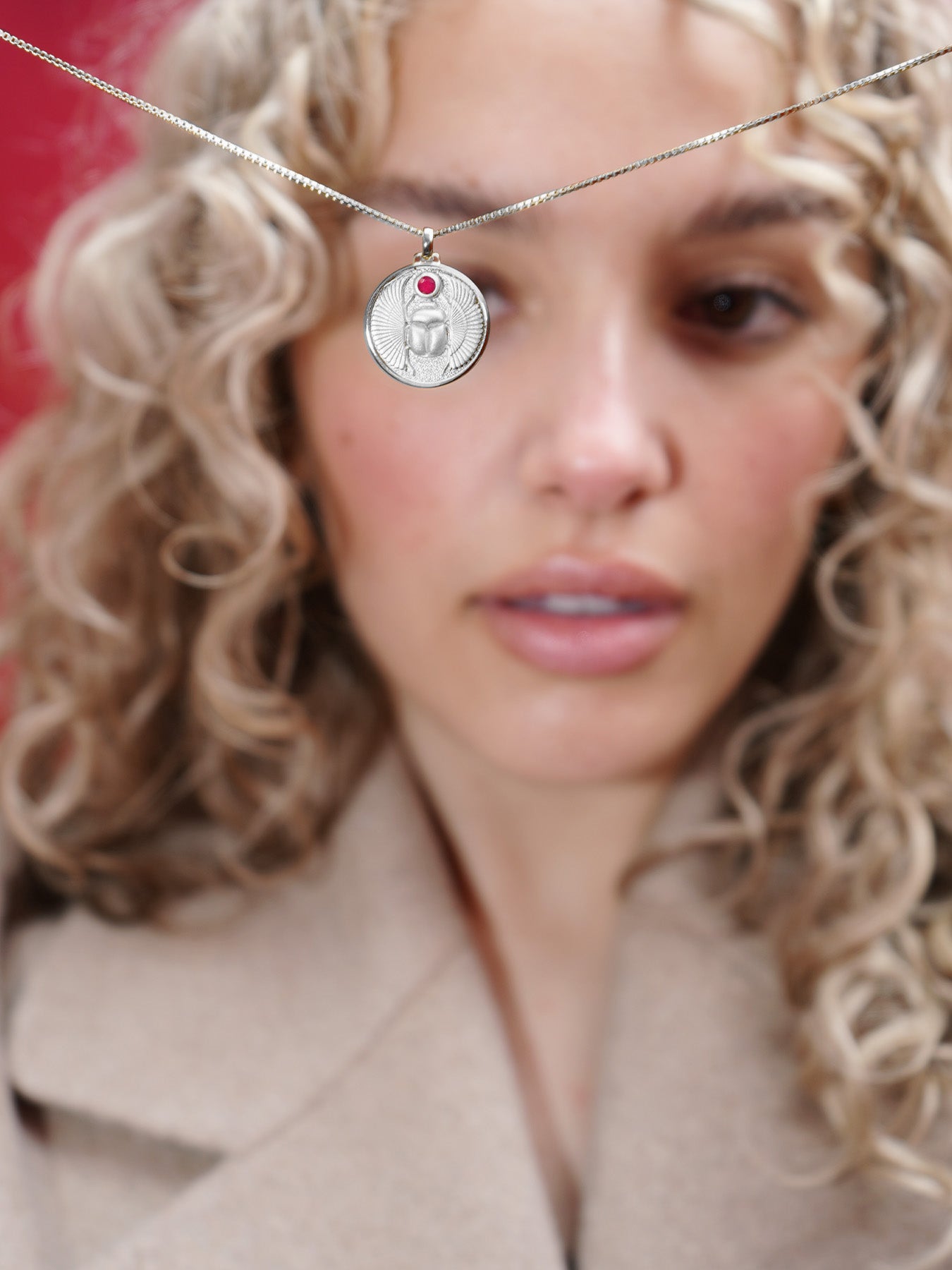 Scarabée Rubis - Collier - Argent